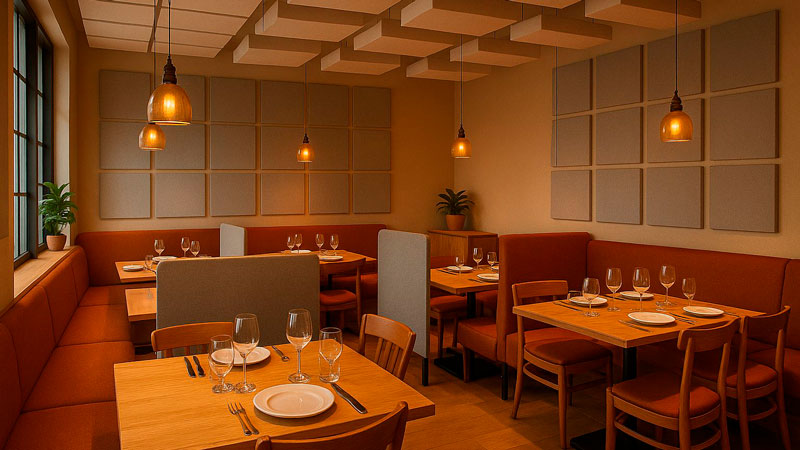 Restaurante elegante con buena acústica